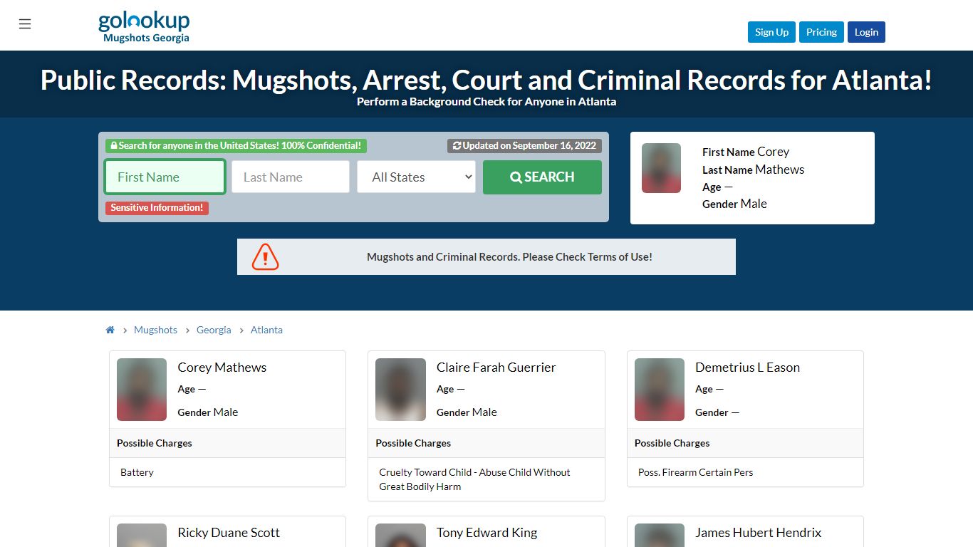 Mugshots Atlanta, Arrest Records Atlanta - GoLookUp